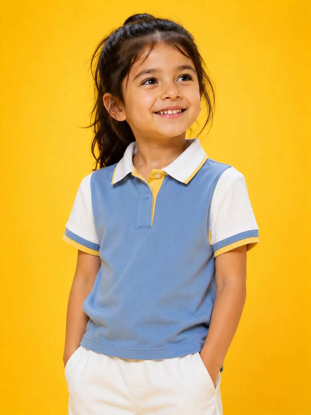 Kids smart pique knit polo collar t-shirt
