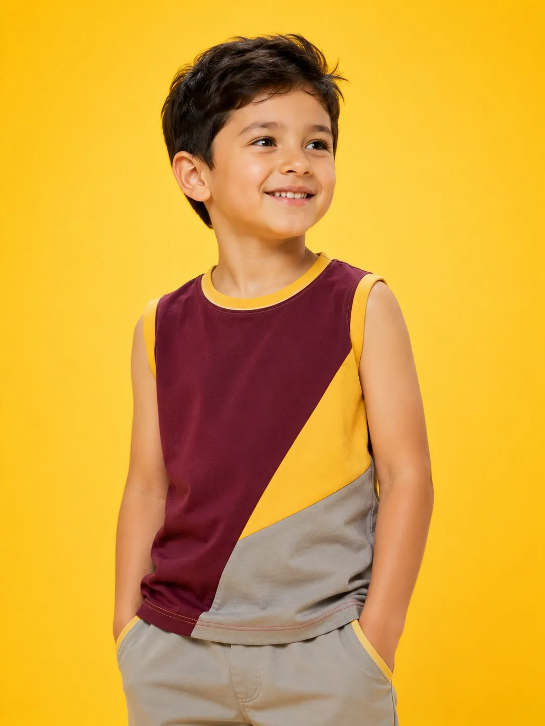 Kids breathable summer stringer tank and sleeveless cotton vest