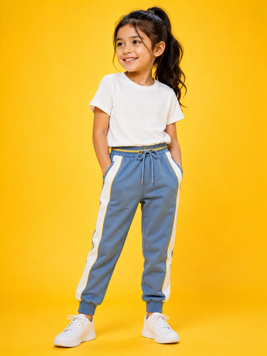 Kids athletic stretch track pants for sports