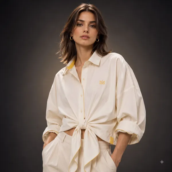 Ladies front tie-up knot shirt and crop top wholesale
