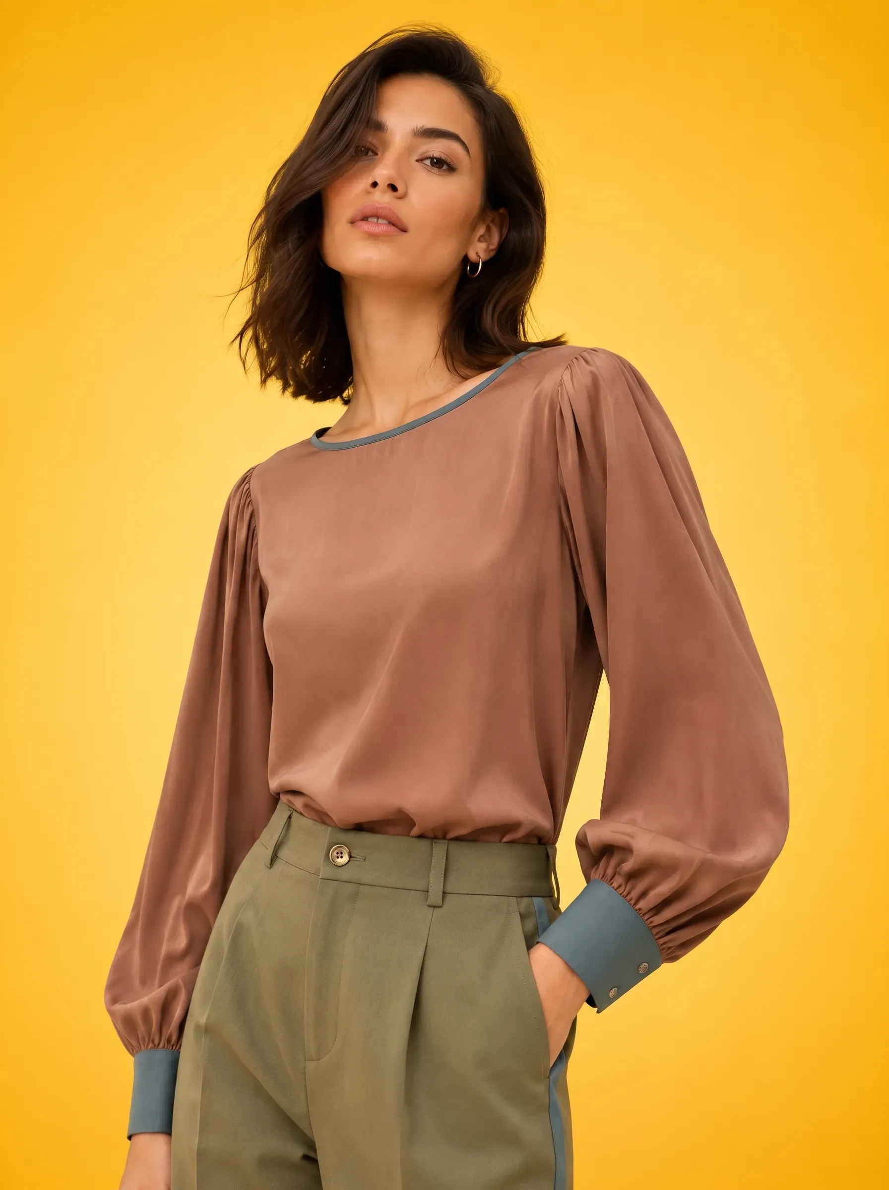 Ladies puff sleeve and cap sleeve fashion tops