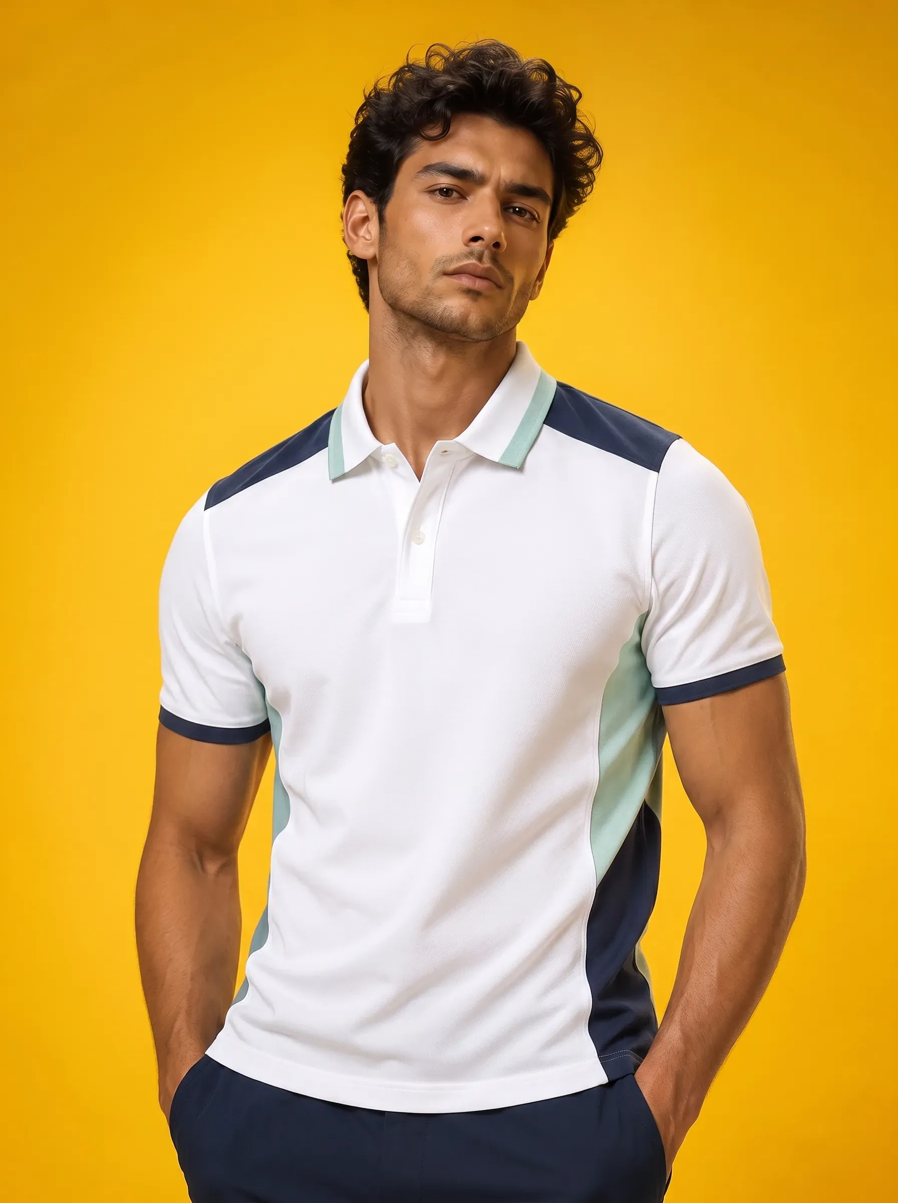 Men's wholesale pique knit collar polo t-shirt
