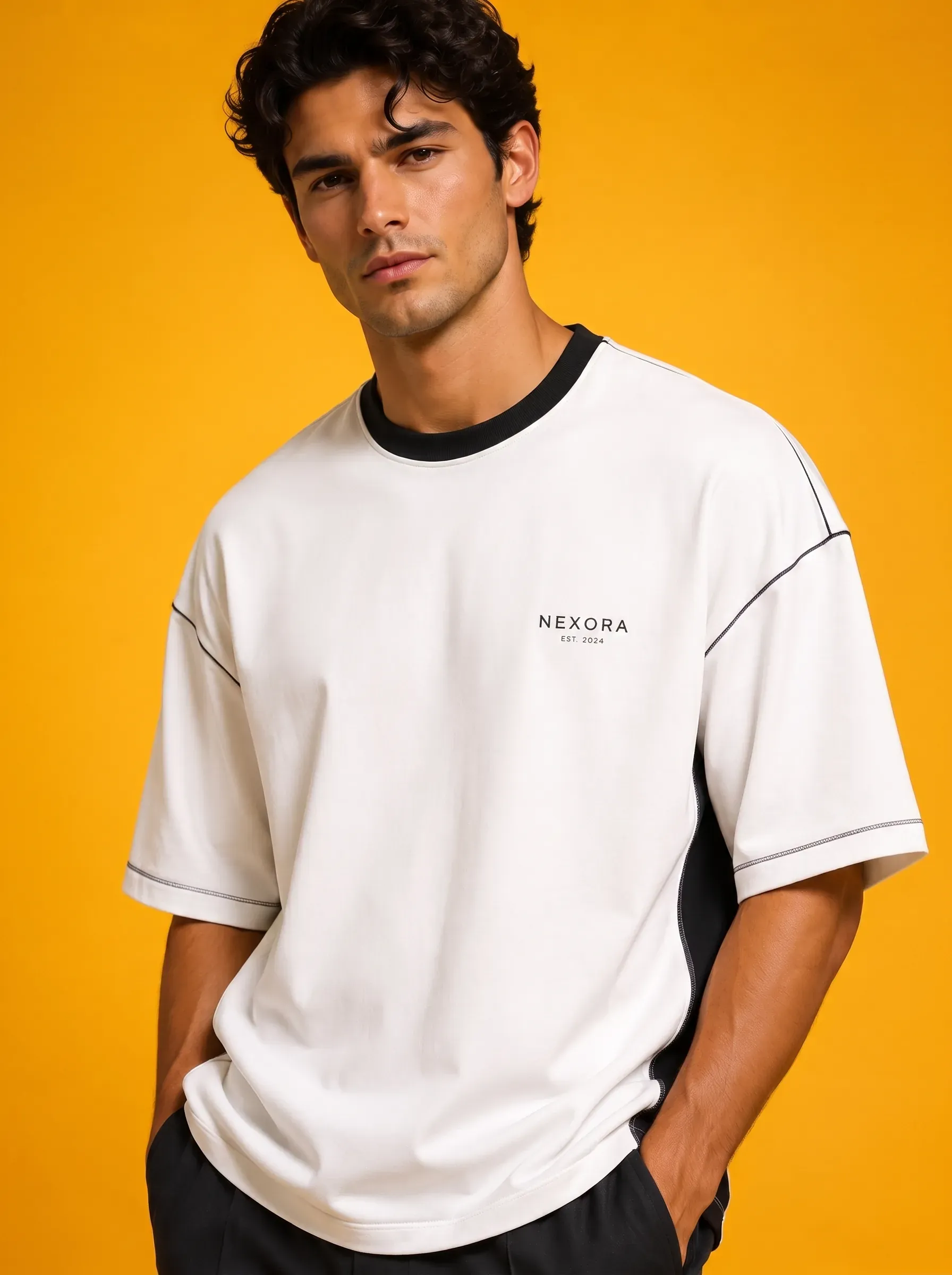 Men's oversized drop shoulder t-shirt in heavyweight cotton