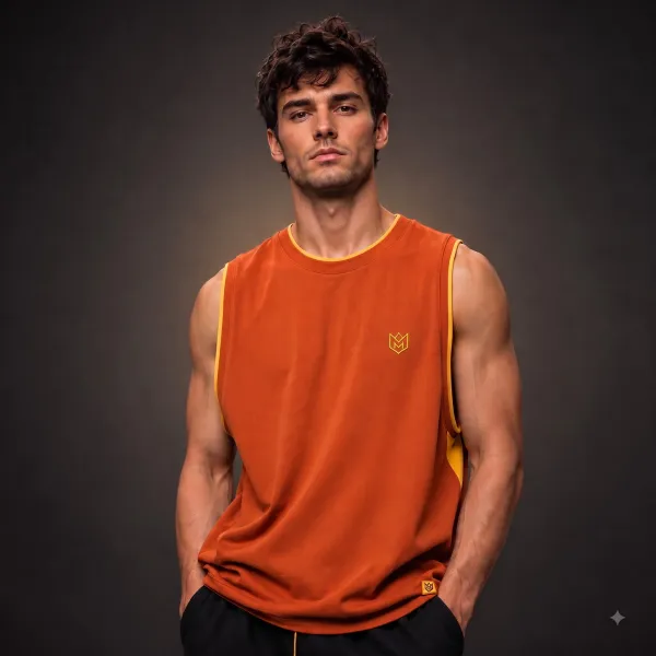 Men's gym stringer and sleeveless athletic t-shirt wholesale