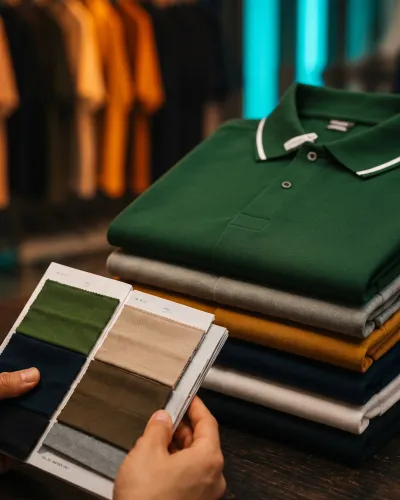 Quality inspector checking garment seams and fabric GSM